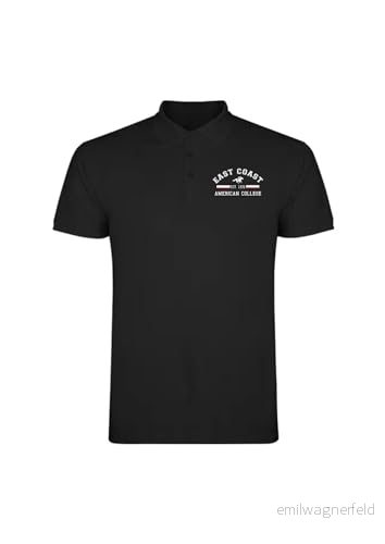 AMERICAN COLLEGE USA Pikétröjor sport andas tryckta blandade kläder herr och dam casual modell ACPLW2 svart XXL, svart, XXL 3666052665887