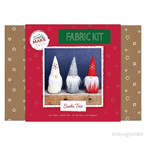 Simply Make Fabric Kit Large Santa Trio, en storlek 5038041074846