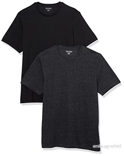 Amazon Essentials mäns Slim Fit kortärmad rund hals t shirt, paket med 2, svart/kol ljung, X Large 196433606190