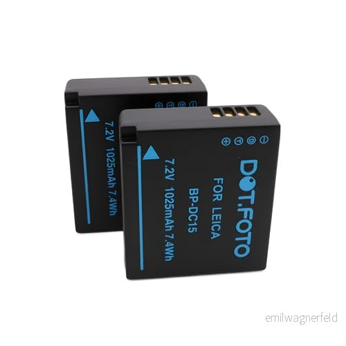 2 x Dot.Foto BP-DC15-E, BP-DC15-U, BP-DC15-TK Premium 7.2v / 1025mAh Kompatibelt Batteri för Leica D-LUX (Typ 109), 7, 8 C-LUX 5055400063952