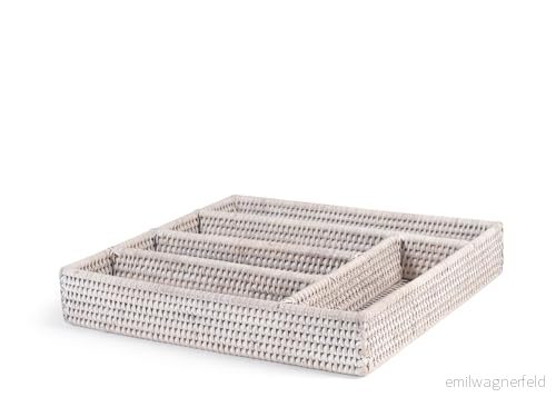 H&h bestickhållare 5 sits rotting vit cm 34 x 32 h6 8003512793776