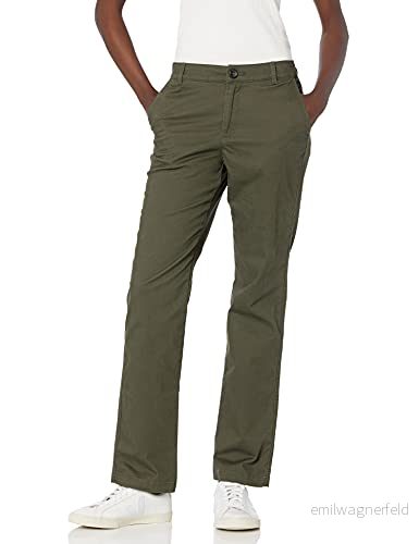 Amazon Essentials dam klassisk rak passform stretch twill chinos byxa, mörk oliv, 6 195111298726