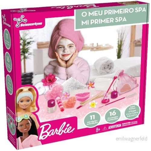 Science4you Mitt första Barbie Zen SPA Princess Syle spel för flickor att göra tvålar, färgglada parfymerade badsalter och mycket mer, leksak, present till 8+ år 5600983628465