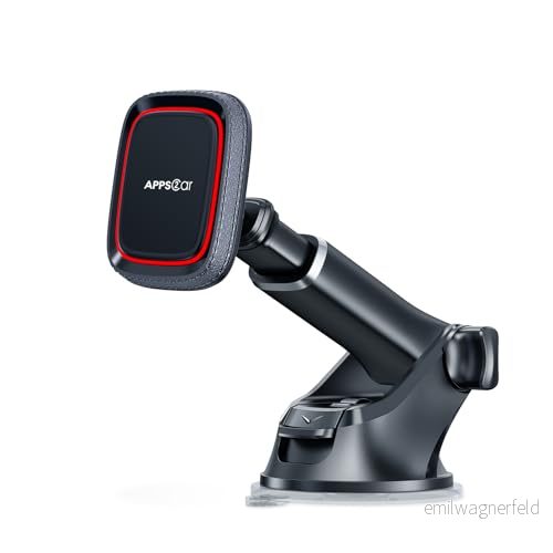 APPS2Car biltelefonhållare Magnetic Phone Car Mount, Universal Dashboard Windscreen Industrial Strength Suction Cup Mount Holder med justerbar teleskopisk arm, 6 starka magneter för alla mobiltelefoner 619960277287