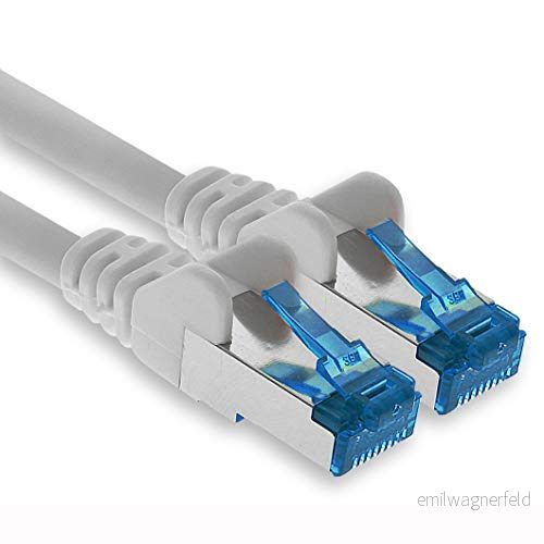 1m CAT.6 Ethernet Gigabit Lan nätverkskabel RJ45 CAT 6 A patchkabel 10000 Mbit s Sftp Pimf 500 MHz kompatibel med CAT5 CAT6 CAT7 Cat8 vit 1 st 4251073693026