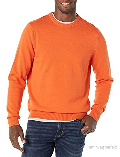 Amazon Essentials Men's Tröja med rund hals (finns i Big & Tall), Orange, S 195111584478