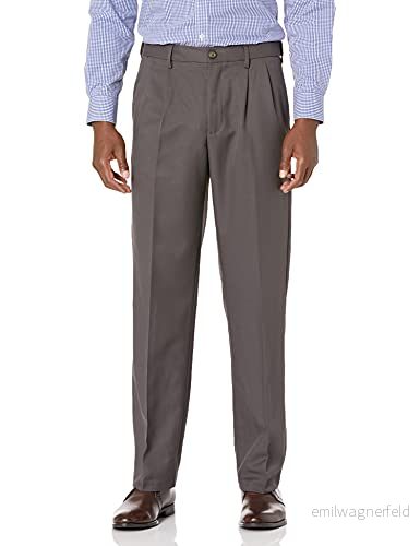 Amazon Essentials herr klassisk passform expanderbar midja veckad klänningsbyxa, mörkgrå, 29 B x 34 L 195111843704