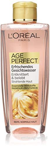 L'Oréal Paris Ansiktsrengöring, uppfriskande ansiktsvatten för rengöring och vård, mogen hud, ålder Perfect, 1 x 200 ml 3600523814053