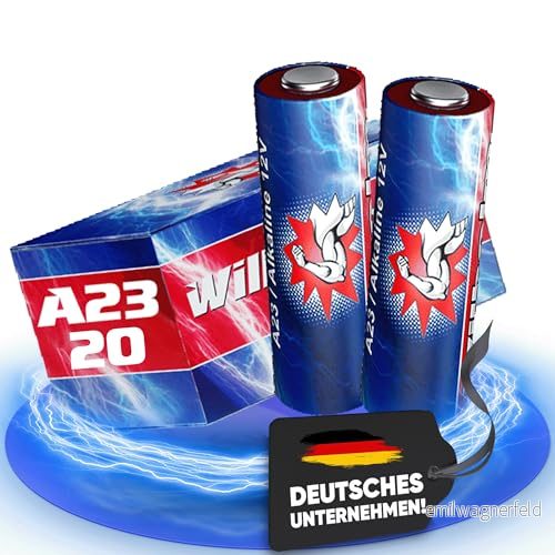 20 x A23 12 V Wilhelm alkaliska batterier MN21 V23GA 23A L1028 volt 55 mAh 4251715213032