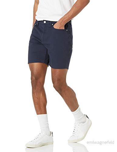 Amazon Essentials Men's Stretchiga shorts 23 cm (9 tum) smal passform innersöm med 5 fickor, Midnattsblå, 29 195111302300