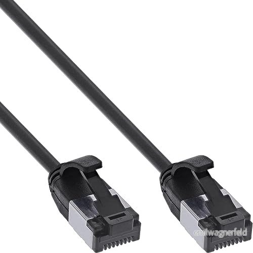 InLine® Patchkabel slim, U/FTP, Cat.8.1, TPE halogenfri, svart, 2 m 4043718312269