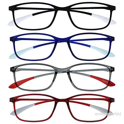 OPULIZE Ice läsglasögon 3 pack ultralätt repbeständig svart blå grå röd ram män kvinnor RRRRRR61 137Z +23,50 5055955372530