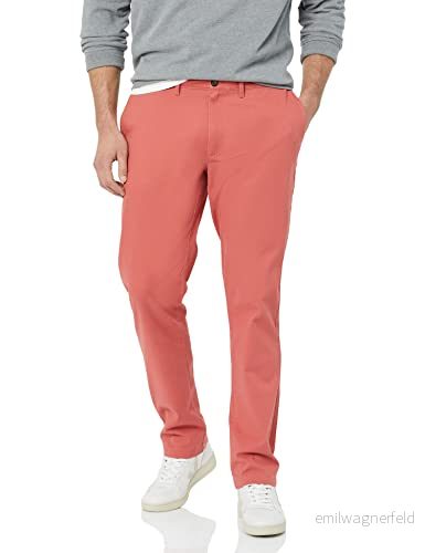 Amazon Essentials herr Skinny Fit Casual Stretch Chino byxa, tvättad röd, 29 B x L 196433109905