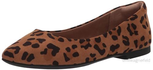 Amazon Essentials dam spetsig tå balett platt, brun leopard, 40 EU Bred 840174952916