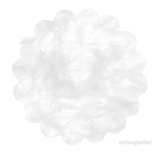 Kuvert 24 dekorationer tnt effekt tyg Flower Poly Lab (Ø48cm), vit 8026196345161