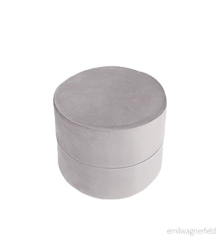 MISIOO Rund Pouf för barn sittsäck barnrum möbler sammet puff av skum barnmöbler lätt att tvätta ljus och elegant 40 x 30 cm grå 5903313981774