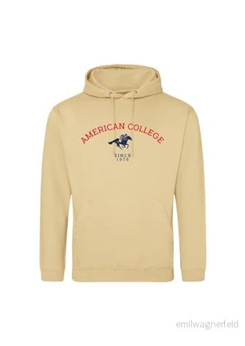 AMERICAN COLLEGE USA tröja med tryck varma kläder unisex barn pojkar och flickor casual modell ACSCW3 Beige 14 år, färg, �r 3666052675527