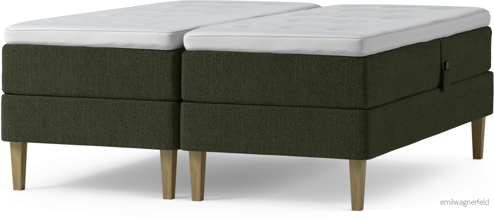 Delux Dream Ställbar säng, dubbelsäng med bäddmadrass och sängben rV1QW