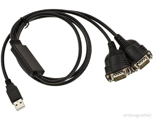 KALEA INFORMATIQUE Oberoende USB till 2 portars seriell RS 232 COM RS232 DB9 konverterarkabel. Längd 1,5 M och produktiv chipset 3045151093027
