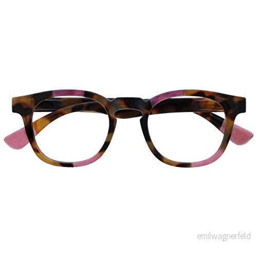 OPULIZE Ava läsglasögon smickrande rundad ram fjädergångjärn repbeständig brun sköldpaddsskal rosa män kvinnor R62 4 +3,50 5055955360636