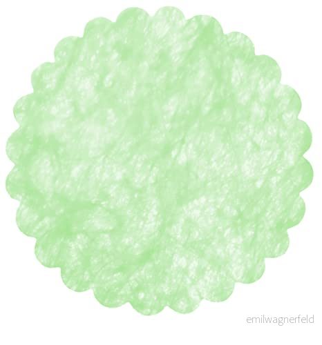 Kuvert 24 dekorationer tnt effekt tyg Flower Poly Lab (Ø48cm), pastellgrön 8026196346625