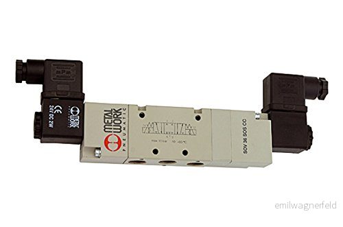 RIEGLER 106585 517.322 5/3 vägentil, elektropny, ventilationsventil., G 1/4, 24 V DC, 1 st. 4047322097871
