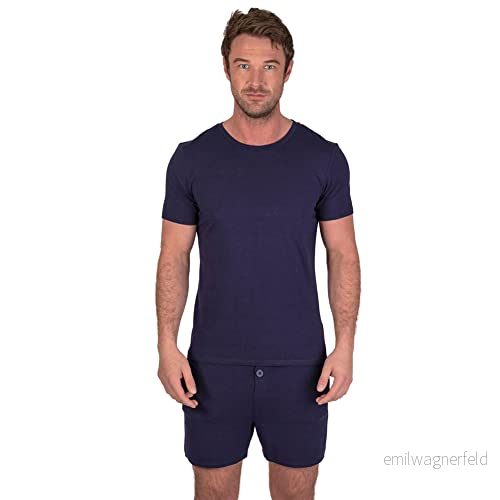Ljus & skugga herr topp och korta byxor pyjamasset, Marinblått Xsp, XXL 5050217349909