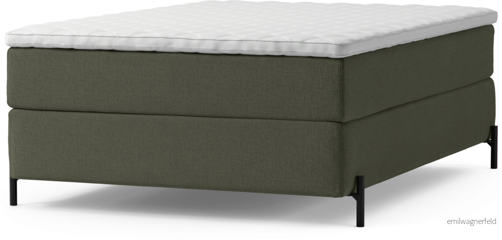 Delux Dream Kontinentalsäng, enkelsäng 140 cm med bäddmadrass och sängben Re1Em