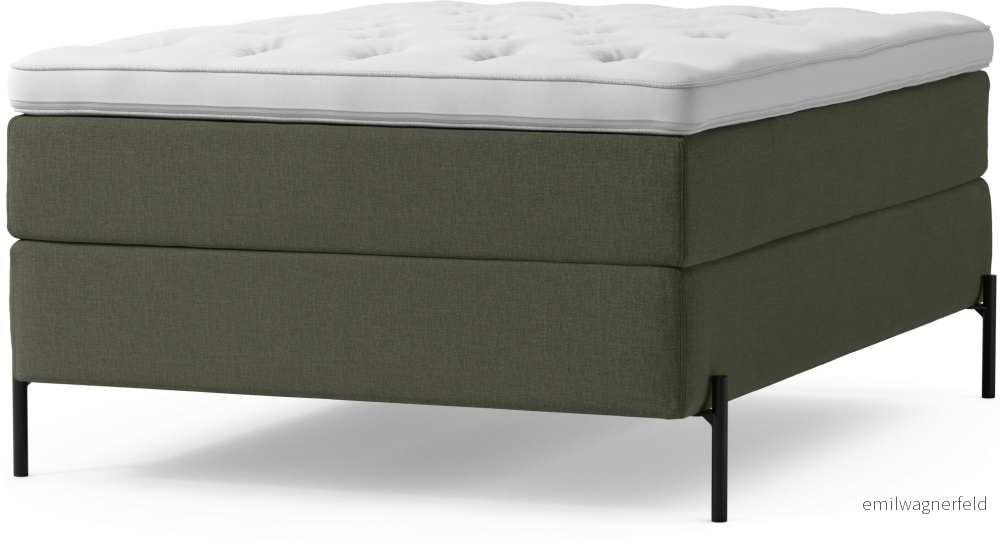 Delux Dream Kontinentalsäng, enkelsäng 140 cm med bäddmadrass och sängben VmSZz