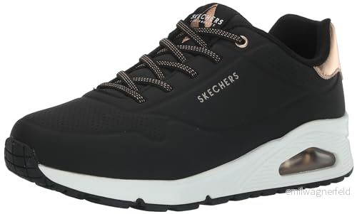 Skechers Uno Shimmer Away Sneaker för kvinnor, Svart vit, 40 EU 196311864018