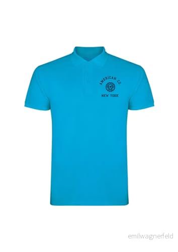 AMERICAN COLLEGE USA Pikétröjor sport andas tryckta kläder unisex barn pojkar och flickor casual modell ACPLW4 indigo 12 år gammal, Indigo, �r 3666052663876