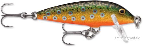 Rapala Nedräkning bete med två nr 10 krokar, 9 6 fot simdjup, 5 cm storlek, blå öring 22677116037