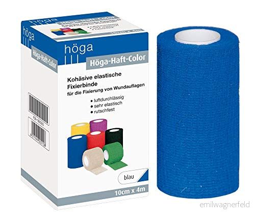 Höga häfte färg blå 10 cm x 4 m töjd, kohäsive (självhäftande) elastisk fast binde, 2 pack (2 1 styck) 4017949005108