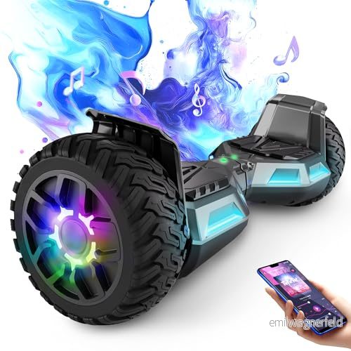 8,5 tums hummer off road hoverboard, med Bluetooth och LED ljus, kraftfull motor, lämplig för vuxna barn, pistol 763667919985