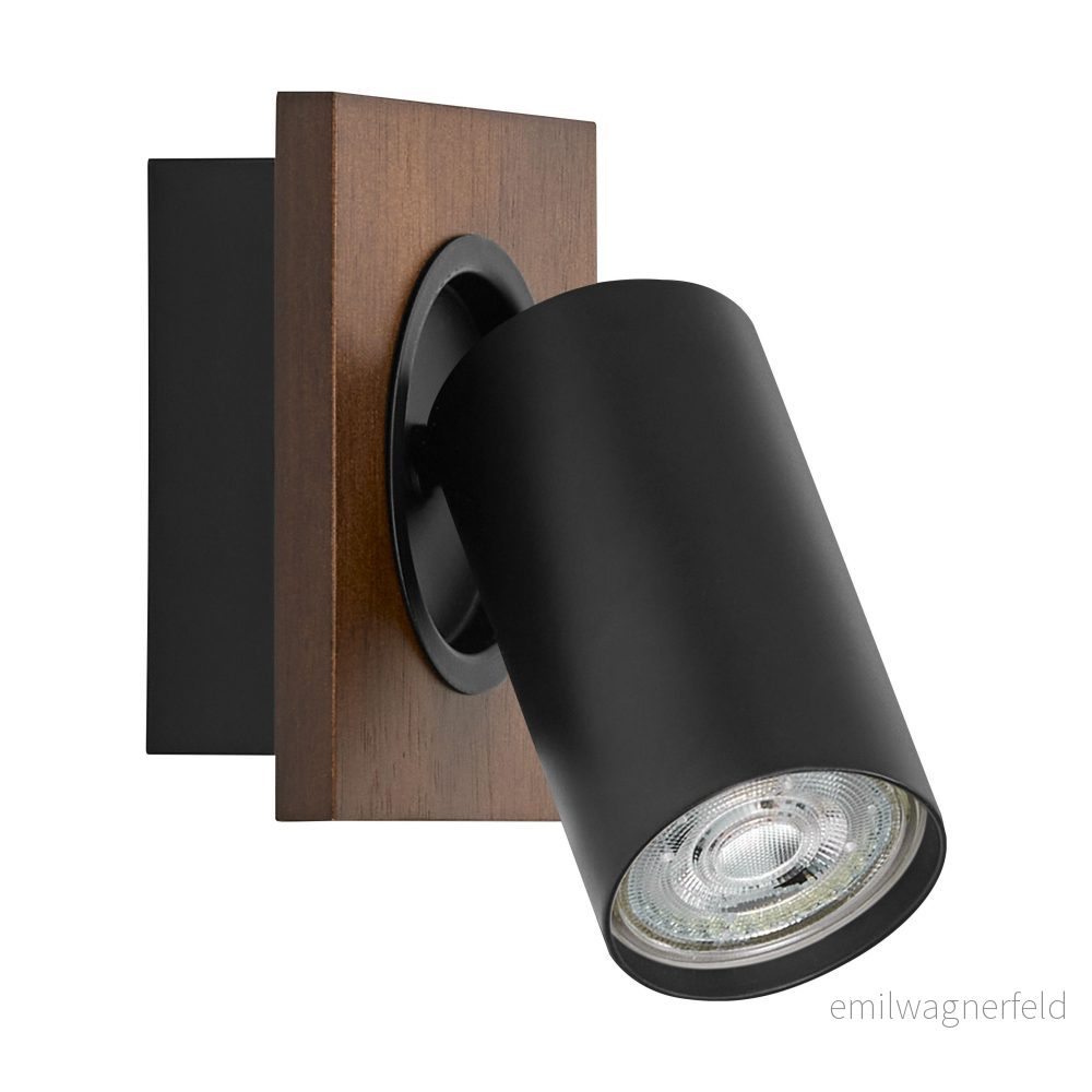 LEDVANCE LED-väggstrålkastare Mercury GU10, trä/svart 4058075828049 LEDVANCE LED-väggstrålkastare Mercury GU10, trä/svart 4058075828049