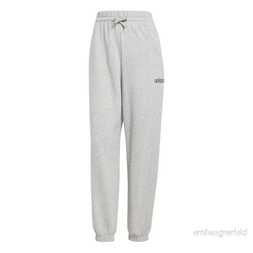 adidas Kvinnor ESSENTIALS LINEAR FRENCH TERRY CUFFED PANTS, medium grey heather/black, XS 4067891871849