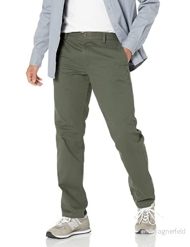 Amazon Essentials Herr Slim Fit Skrynkelbeständig platt framsida Chino byxa, oliv, 36 B x 29 L 191770239957