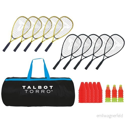 Talbot Torro Speed Badminton skolset, set för 10 spelare, i träningsväska, 490100 4015752901006