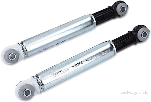 2 x DEKAROX stötdämpare med 8 mm hål kompatibel Miele 4500826 Suspa RD12 120N för tvättmaskin torktumlare som Mondia Meteor Gala EuroStar Brilliant Exquisit Senator 4255658200920