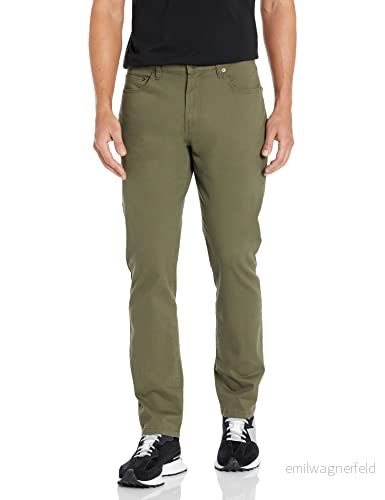 Amazon Essentials herr atletisk passform 5 ficka stretch twillbyxor (finns i stora och långa), olivfärgad, 32W/32L 193548652593