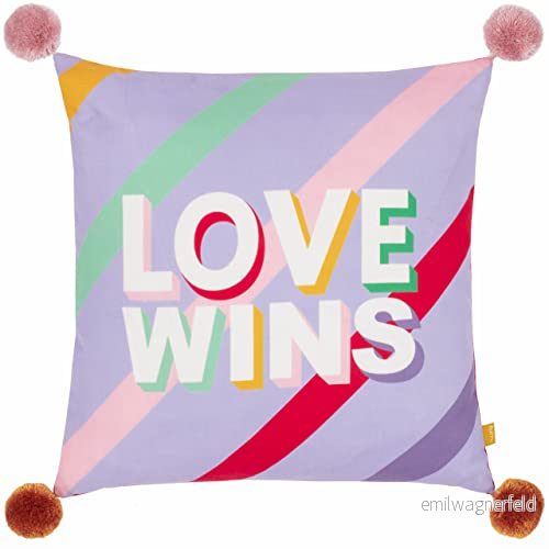 furn. Pom Poms Love Wins polyesterfylld kudde 5025532710963