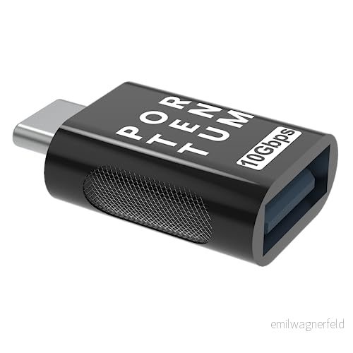 PORTENTUM 3 enheter USB C till adapter 3.0 (3.1) med 10 Gb hastighet, premium zinkkropp hög värmebeständighet typ som endast väger 5 gram 8437023106921
