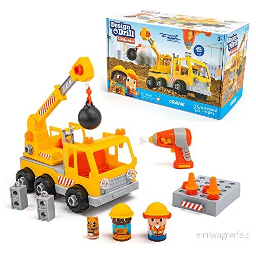 Learning Resources Bygg och borra Bolt Buddies Kran, Ta isär leksak med elektrisk leksaksborr, naturvetenskaplig leksak, pojkar flickor från 3 år. 86002041968
