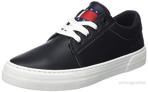 Tommy Hilfiger Dam Tjw snörning Aspen Derby Bioveg vulkaniserad sneaker, Svart, 38 EU 8720645263586