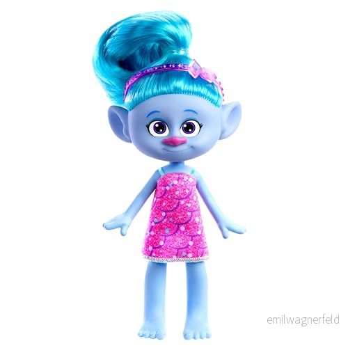 Mattel DreamWorks Trolls Band Together Trendsettin’ modedocka, Chenille med färgglatt hår och accessoar, leksaker inspirerade av filmen HNF15 194735138562