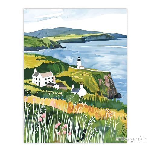 Artery8 Mull of Kintyre Lighthouse Coastal Scotland Living Room Large Wall Art Poster Print Thick Paper 18X24 Inch 5063315922110