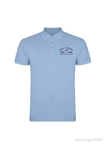 AMERICAN COLLEGE USA Pikétröjor sport andas tryckta blandade kläder herr och dam casual modell ACPLW2 himmelsblå S, turkos, S 3666052665269