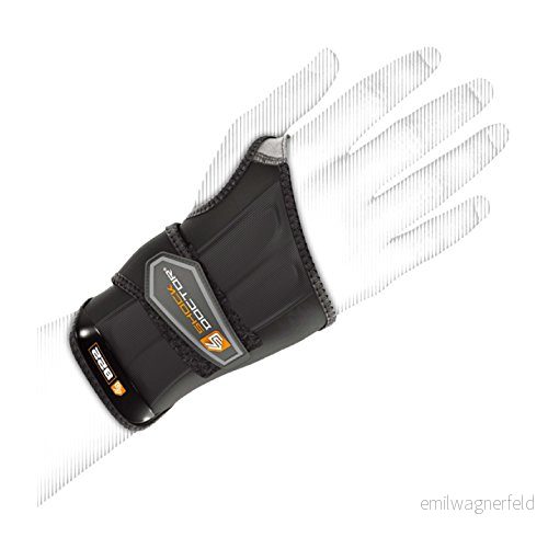 ShockDoctor vuxna handledsskydd handledsbandage med 1 rem bandage, svart, XL 733313025544