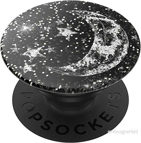 PopSockets PopGrip Hopfällbar Stativ och Grepp för Smartphone Surfplatta med en Swappable PopTop Glitter Moon Shadow 842978158044