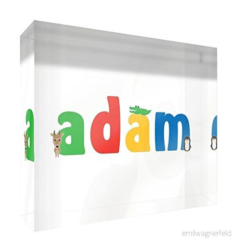 Little Helper påminnelse dekoration akryl transparent polerad som diamant stil illustrativ färgglad med namnet de jeune pojkar Adam 7,4 x 10,5 2 cm liten 5056117101463
